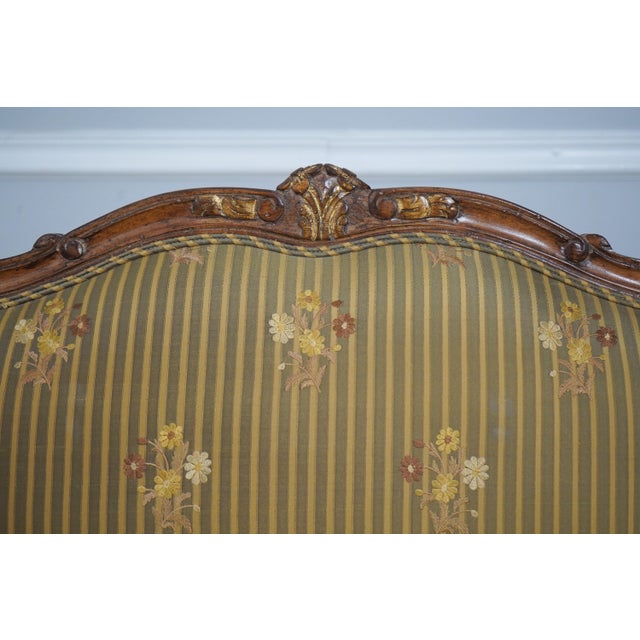 Austoria French Louis XV Wide Seat Bergere Chair W. Ottoman For Sale - Image 11 of 18