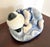 Blue/white ceramic Chinese sleeping man/baby figurine. Excellent condition.