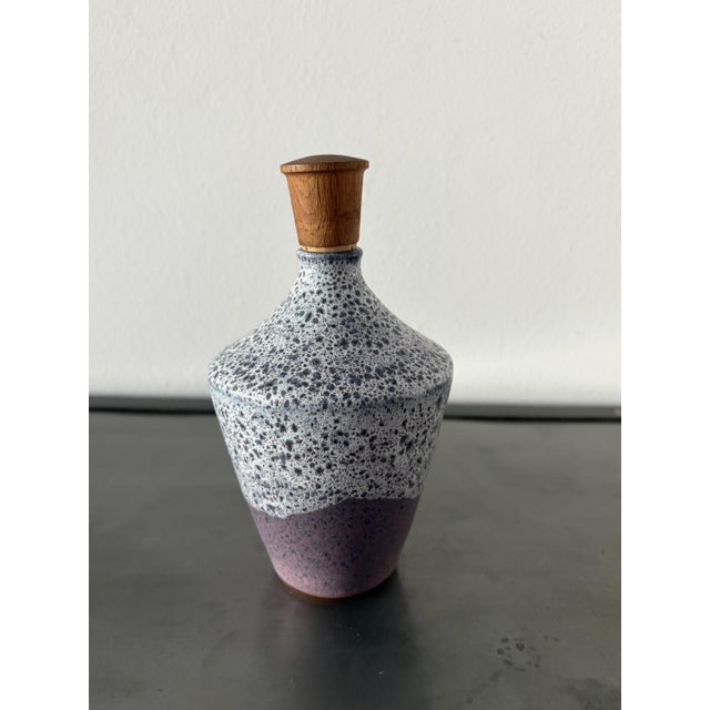 Lavender Hand-Thrown Jug with Wooden Stopper from Töpferhof Römhild, 1960s For Sale - Image 8 of 15