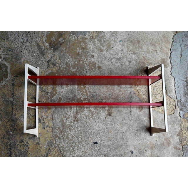 Plastic Space Age Modular Wall Shelf in Red and White, 1970s For Sale - Image 7 of 13