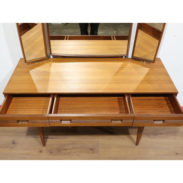 Mid Century Modern Vintage Teak Vanity Dresser by Butilux Danish Style For Sale - Image 4 of 9