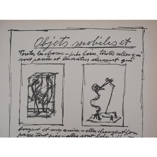 Modern Alberto Giacometti, Moving and Mute Objects, 1952, Original Lithograph For Sale - Image 3 of 8