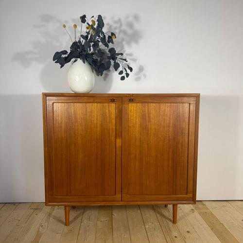 Wood Tall Teak Sideboard by H.W. Klein for Bramin, Denmark For Sale - Image 7 of 7