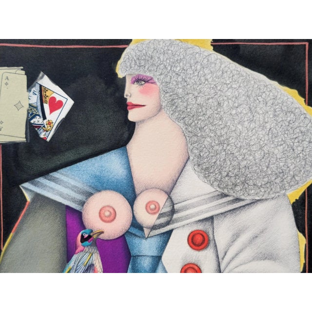 Richard Lindner, Woman with Bird, 1970s, Lithograph For Sale - Image 3 of 9