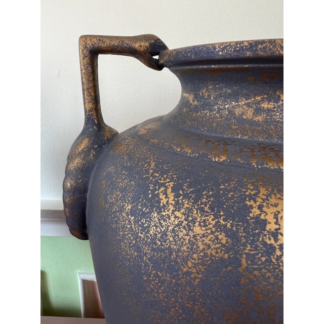 1980 Purple Snake Handle Vase and Matching Base - a Pair For Sale - Image 9 of 11