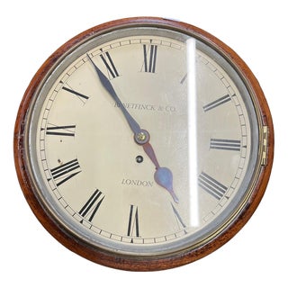 Antique Mahogany School Clock with Fusee Movement For Sale