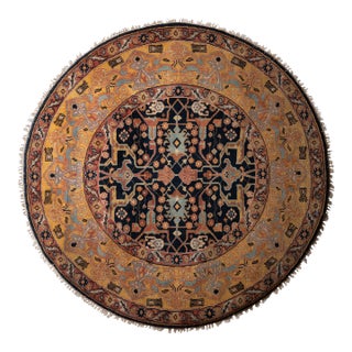 Round Indo-Persian Rug, C. 1960 For Sale
