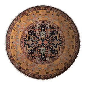 Round Indo-Persian Rug, C. 1960