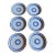 Set of 6 Antique Blue Stick Spatter Fern Plates, 8", Late 19th Century For Sale