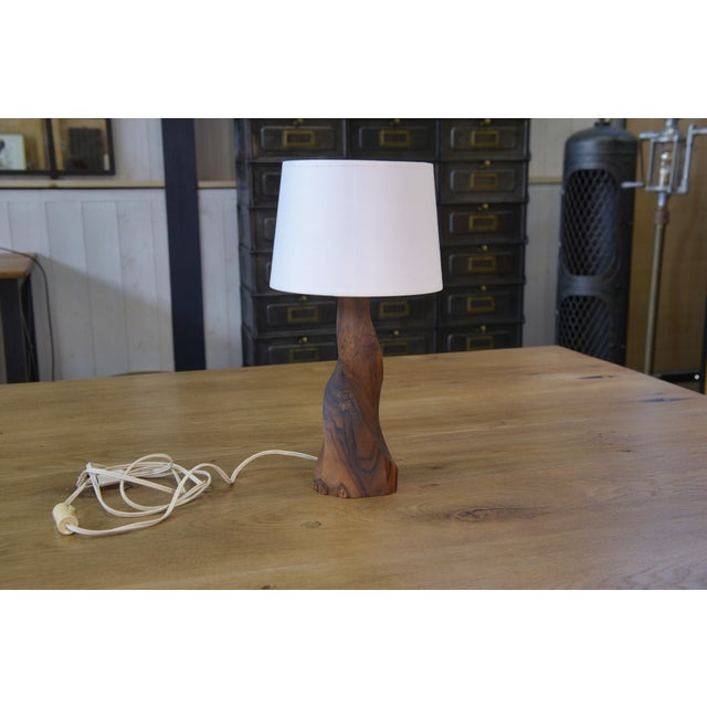 Brutalist Walnut Table Lamp, 1960s For Sale - Image 4 of 6