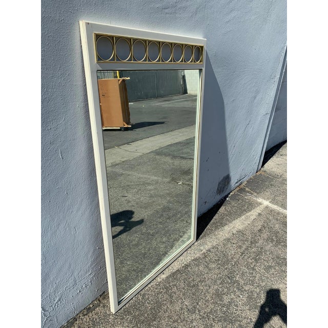 Glass Vintage White Wall Mirror For Sale - Image 7 of 10