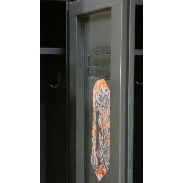 Forest Green Vintage Italian Metal Military Locker from Officina Di Ricerca, 1960s For Sale - Image 8 of 17