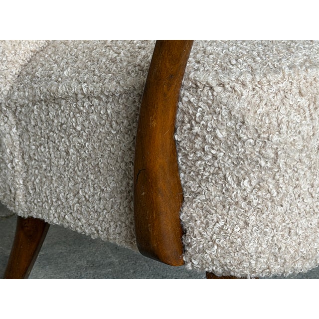 Beige Scandinavian Modern Lounge Chair by Alfred Christensen for Slagelse Møbelværk, 1940s For Sale - Image 8 of 9