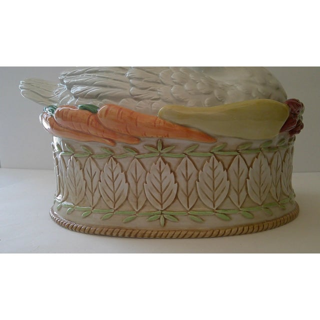 Early 21st Century Early 21st Century Fitz & Floyd Classics Le Canard Figural Duck Vegetable Server For Sale - Image 5 of 12