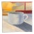 Original Vintage Contemporary 80’s Coffee Cup Impressionist Painting For Sale