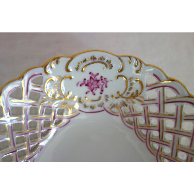 Ceramic Openwork Porcelain Bowl from Herend Factory, Hungary, 1970s For Sale - Image 7 of 12