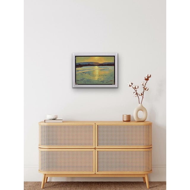 James Fry, Poole Harbour, Purbeck Hills Beyond, Dorset Landscape, Impasto Oil Painting, 1950s, Framed For Sale - Image 11 of 18