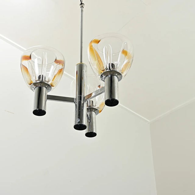 Italian Midcentury Modern Chandelier by Targetti Sankey For Sale - Image 9 of 12
