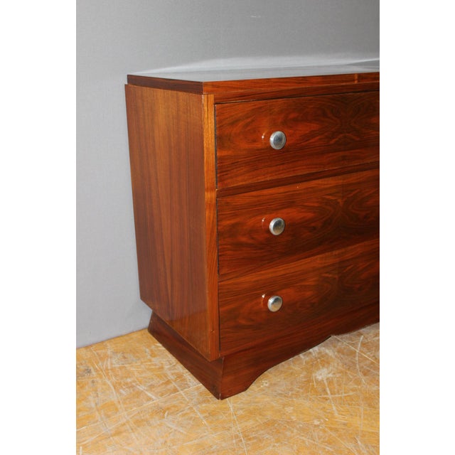 Wood Art Deco Walnut Chest of Drawers, 1930 For Sale - Image 7 of 11