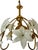 A refined vintage chandelier featuring handcrafted Murano Style glass daisy flowers, arranged in a delicate floral...