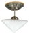 Art Deco Czech Opaline Glass Flush Mount, 1930s For Sale
