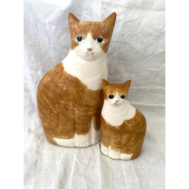 Vintage Pair of Ns Gustin Co. Ceramic Tabby Cat Figures For Sale In Palm Springs - Image 6 of 6