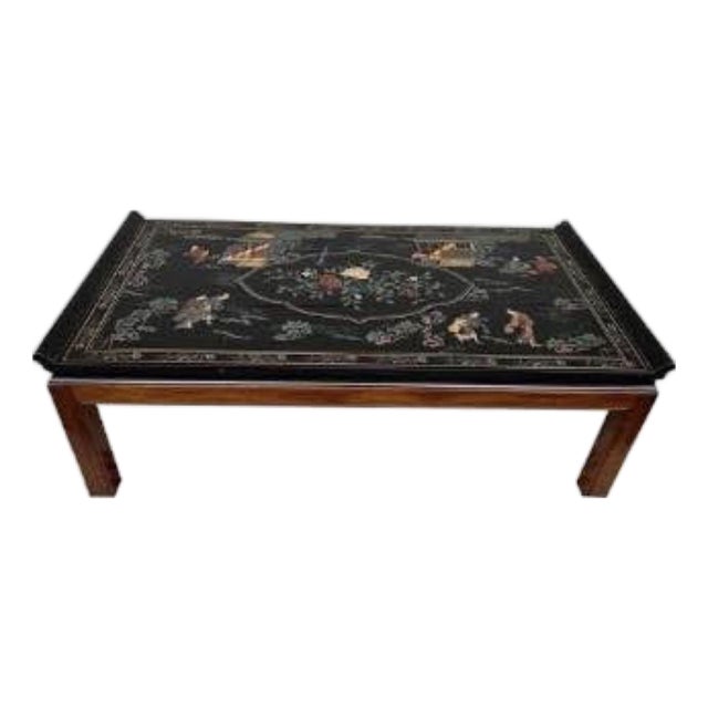 Vintage Lacquer Painted Ming Style Drexel Coffee Table For Sale