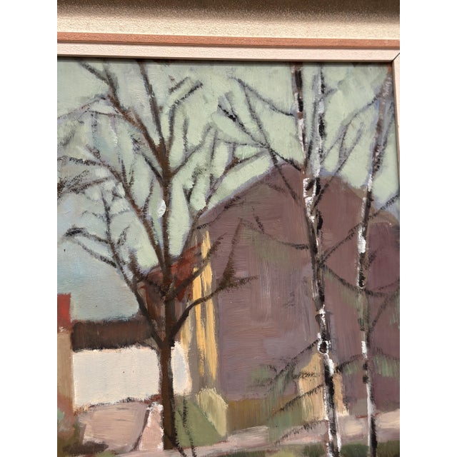 Ingvar Björk, Landscape with Trees & Buildings, 1948, Oil on Canvas, Framed For Sale - Image 16 of 18