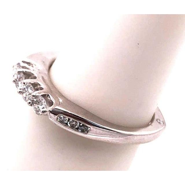 14 Karat White Gold Fashion Wedding Bridal Band Ring With Diamonds For Sale - Image 11 of 11