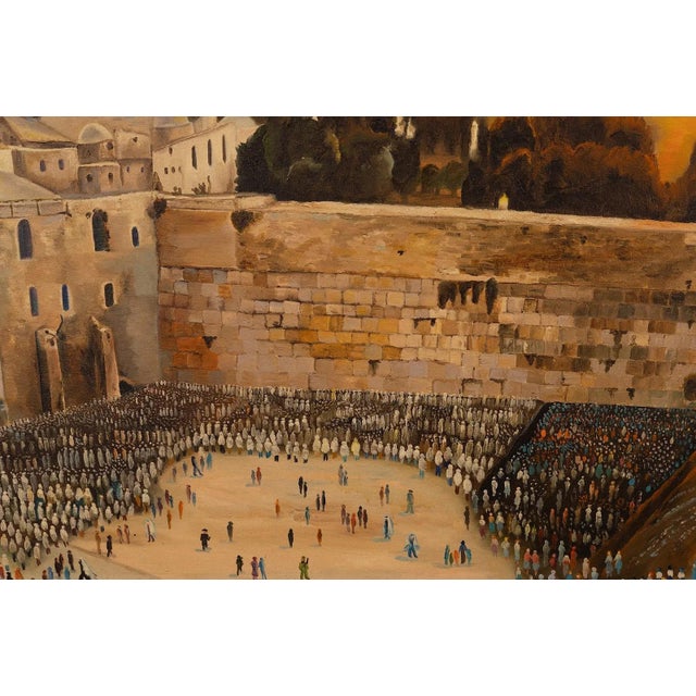 Contemporary Mid 20th Century Painting of the Western Wall in Jerusalem For Sale - Image 3 of 7