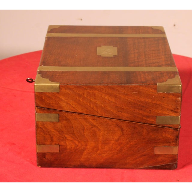 19th Century Walnut Marine Writing Desk with Hidden Compartment For Sale - Image 11 of 13