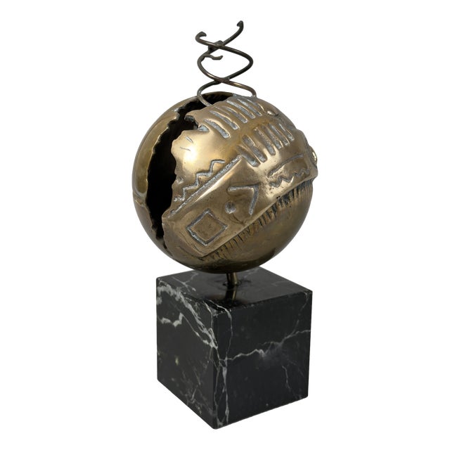 After Guido Armeni, Abstract Sphere, 20th Century, Bronze on Marble Base For Sale