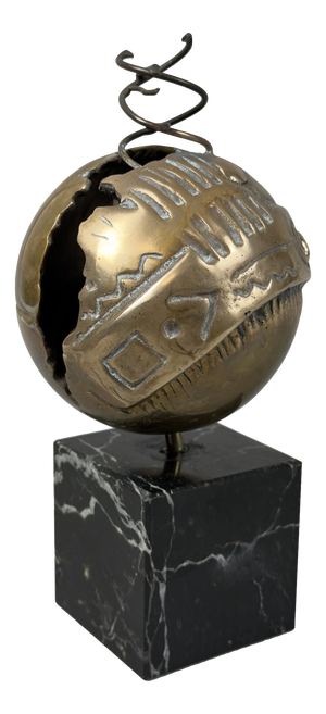 After Guido Armeni, Abstract Sphere, 20th Century, Bronze on Marble Base