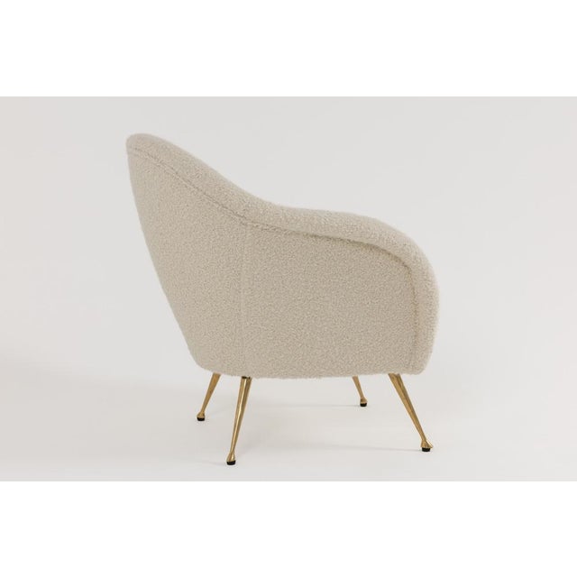 Mid-Century Modern Italian Lounge Chair in Alpaca Boucle, 1950s For Sale - Image 4 of 11