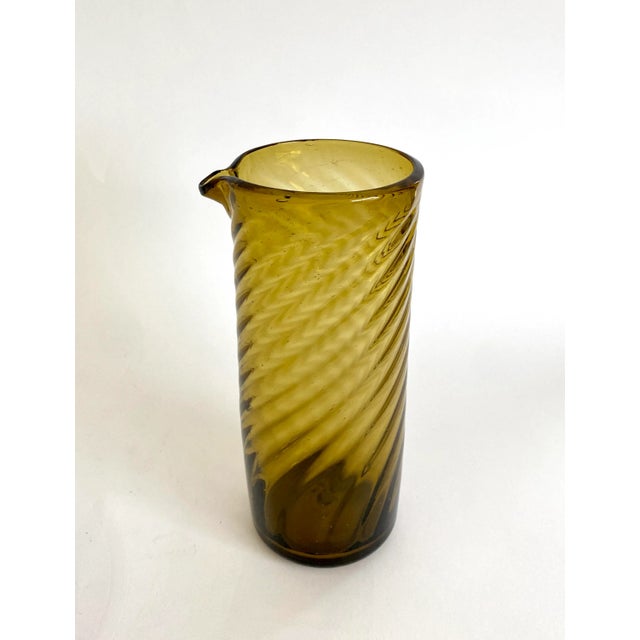 Mid-Century Mexican Artisan Handblown Glass Pitcher For Sale - Image 4 of 7