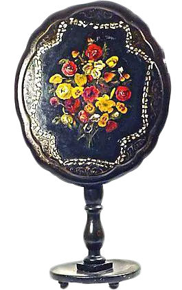Antique Hand-Painted Victorian Tilt-Top Table