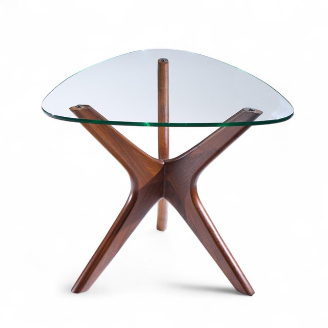 Adrian Pearsall for Craft Associates Mid Century Walnut Jacks Side Table - Pair For Sale - Image 11 of 11