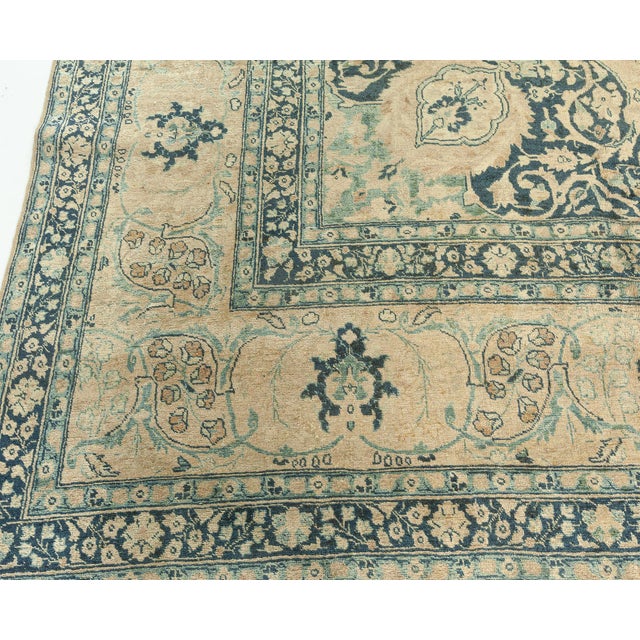 Persian Authentic Persian Tabriz Handmade Wool Rug For Sale - Image 3 of 8
