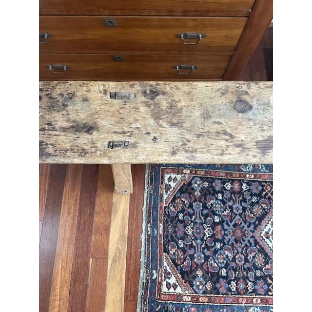 Antique Early American Style Pine Bench