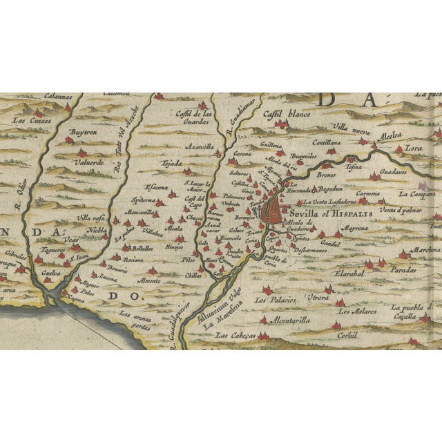 Blaeu Andalusia Map, 1642 For Sale - Image 10 of 11