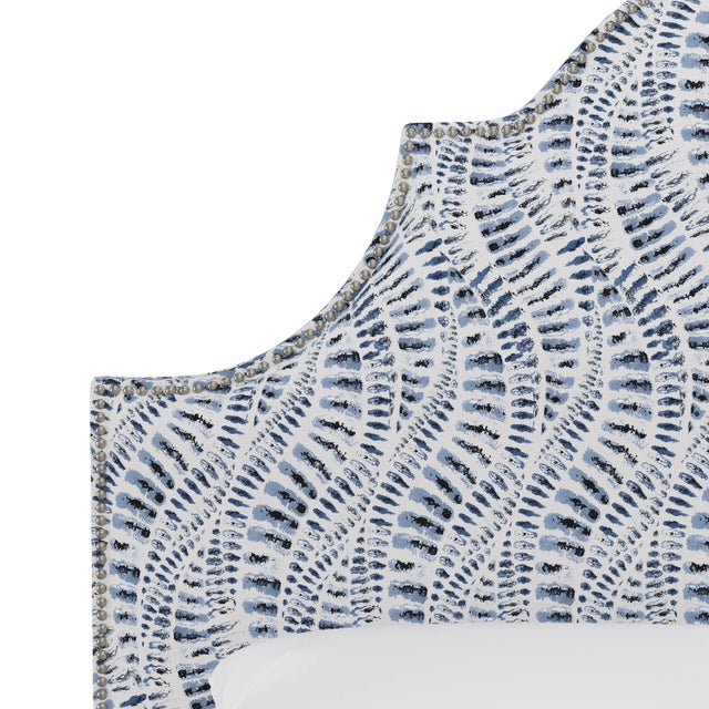 Spritely Home Halsted Headboard in Blue Snake Skin, King For Sale - Image 4 of 6