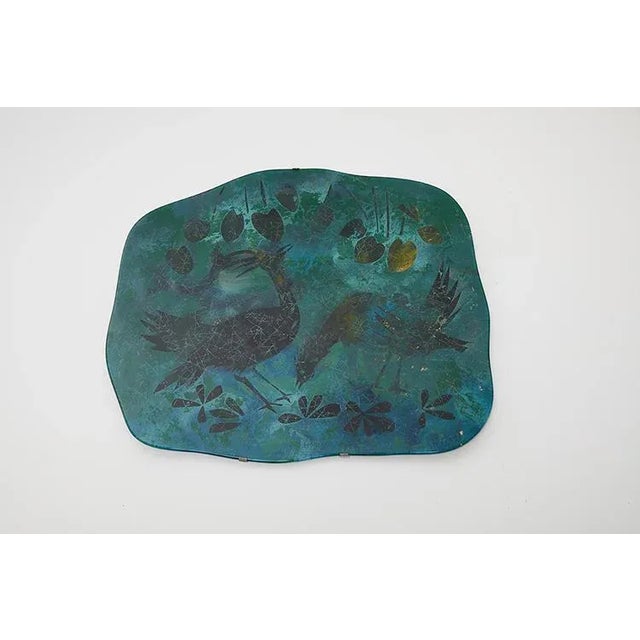 Curved crystal panel, painted on the back. Production Fontana Arte Period 1950s Dimensions L. 73.5 - H. 65 cm This piece...