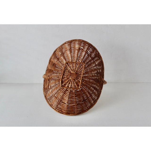 Vintage French Style Wicker Flower Gathering Basket For Sale - Image 9 of 12