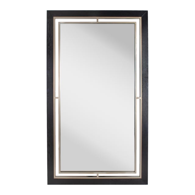 Bertoia Oversized Mirror in a Wooden and Metal Frame For Sale