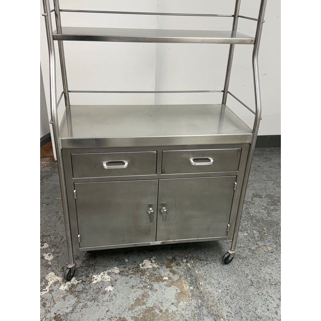 Shampaine Co. Stainless Steel Rolling Cabinets, Pair For Sale - Image 9 of 12