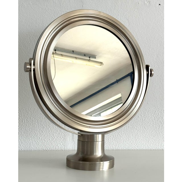 Silver Mid-Century Swivel Table Mirror Nickelby Sergio Mazza Narciso for Artemide, 1960 For Sale - Image 8 of 14