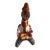 Mid-Century Folk Art Pottery Painted Figural Flute Whistle For Sale