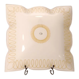 Vintage Ceiling Light Cover With Gold Glitter Swirls Around Border and Center For Sale