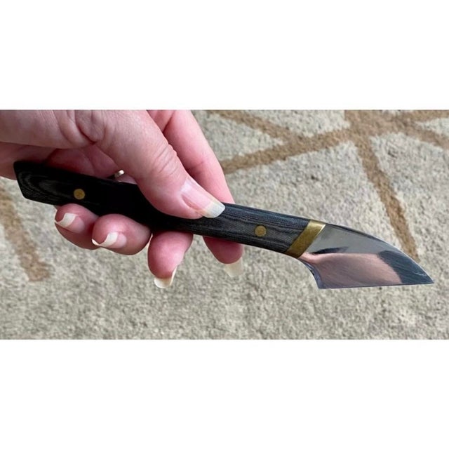 Vintage 1990s Joseph DiGANGI Designs System II Cutlery Knife Set Mirror Blade w/ stand - Set of 5 For Sale - Image 11 of 12