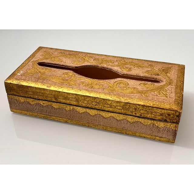Florentine Gilt Wood Tissue Box For Sale - Image 4 of 8